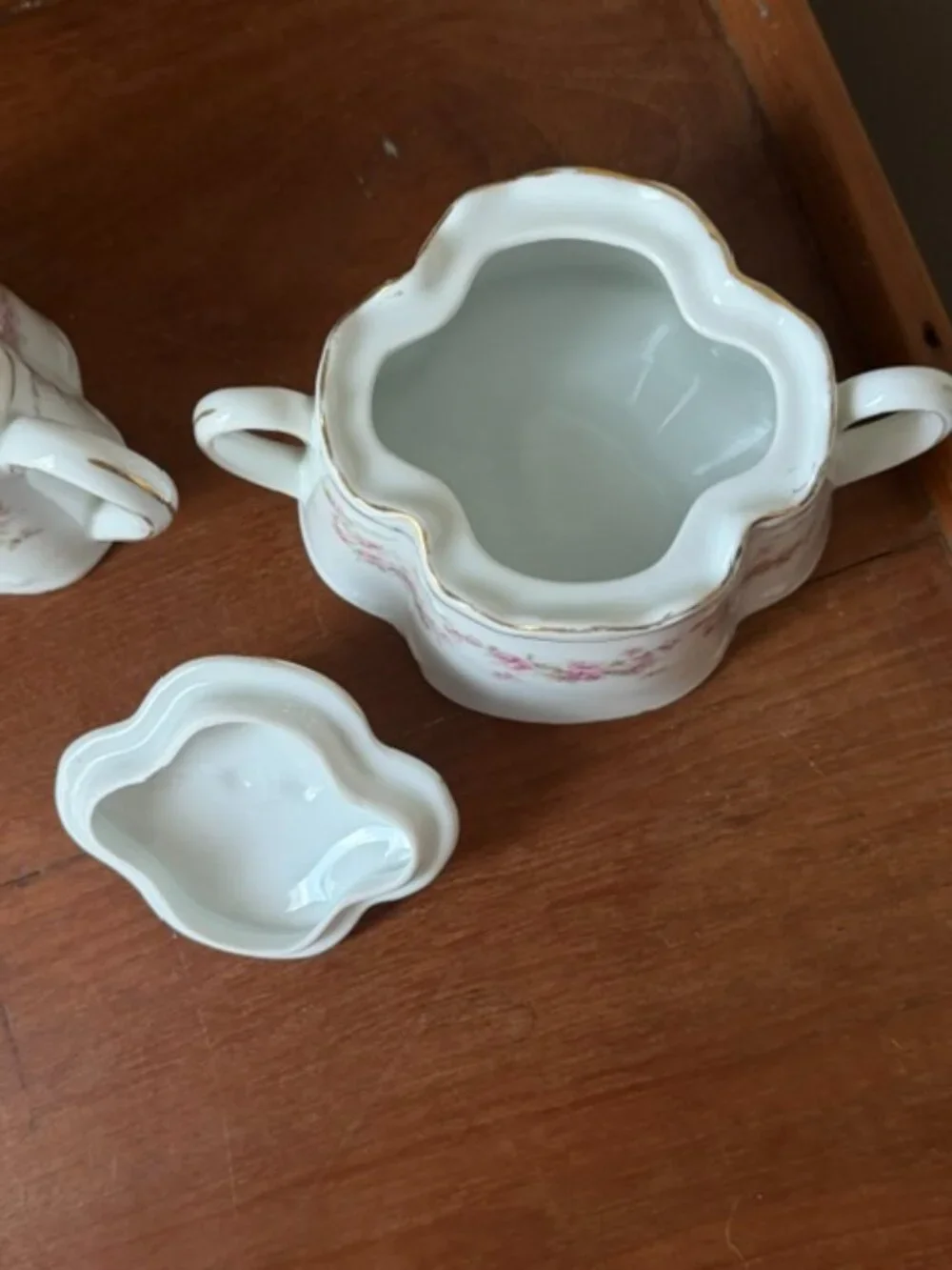 Vintage Sugar Bowl and Creamer Set